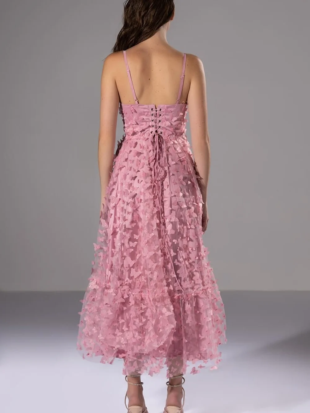 Formal Butterfly Applique A-Line Dress